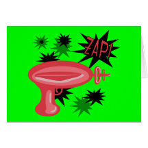 Red Retro Raygun Greeting Cards