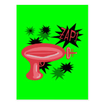 Red Retro Raygun Post Card
