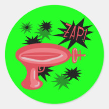 Red Retro Raygun Sticker