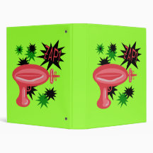Red Retro Raygun Vinyl Binder