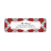 Red Retro Star Address Label