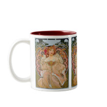 Red Reverie Art Nouveau Mugs