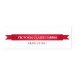 Red ribbon banner student graduation name card business card template