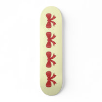 Red Ribbon Bow. On Cream. Skate Deck