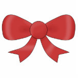 Red Ribbon Bow. On White. Custom photo sculptures