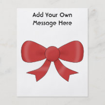 Red Ribbon Bow. On White. Custom Text Personalized Flyer