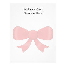 Red Ribbon Bow. On White. Custom Text Letterhead Design