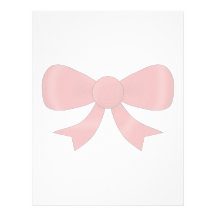 Red Ribbon Bow. On White. Letterhead Design