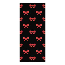 Red Ribbon Bow Pattern on Black. Announcement