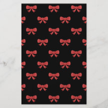 Red Ribbon Bow Pattern on Black. Custom Flyer