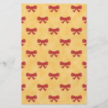 Red Ribbon Bow Pattern on Golden Yellow. Full Color Flyer