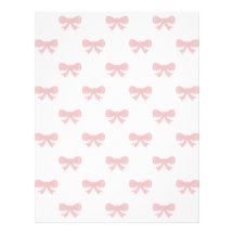 Red Ribbon Bow Pattern on Pink. Personalized Letterhead