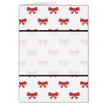 Red Ribbon Bow Pattern on White. Greeting Cards