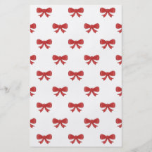 Red Ribbon Bow Pattern, on White. Flyers