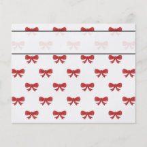 Red Ribbon Bow Pattern on White. Full Color Flyer