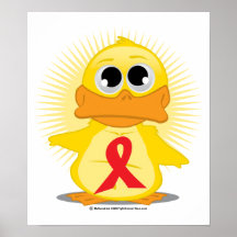 Red Ribbon Duck Posters