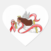 "Red Ribbon"  Ethnic Awareness Angel Stickers