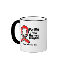 Red Ribbon For My Hero My Son Mug