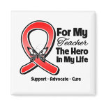 Red Ribbon For My Hero My Teacher magnets