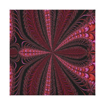 red ribbon fractal design on wrapped canvas stretched canvas prints