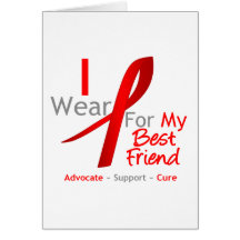 Red Ribbon I Wear Red For My Best Friend Cards