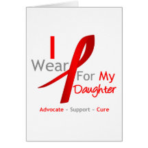 Red Ribbon I Wear Red For My Daughter Greeting Card