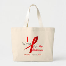 Red Ribbon I Wear Red For My Grandson Bags