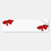 Red Ribbon of Love, Bow,White Back Bumper Sticker