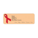 Red Ribbon Return Address Labels for Stroke, AIDS