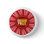 Red ribbon rosette 2nd place button