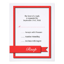 Red Ribbon Rsvp Personalized Invitation