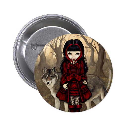 "Red Riding Hood in Autumn" Button