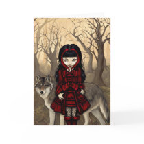 "Red Riding Hood in Autumn" Greeting Card