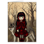 "Red Riding Hood in Autumn" Greeting Card