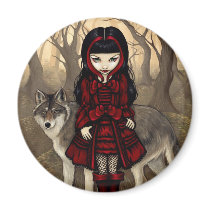 "Red Riding Hood in Autumn" Magnet