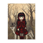 "Red Riding Hood in Autumn" Postcard