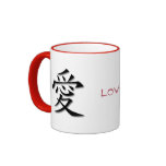 Red Ringer Mug With Chinese Symbol For Love