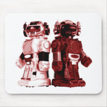 red robots mousepad