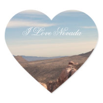 Red Rock Landscape; Nevada Souvenir Heart Sticker