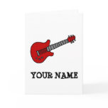 Red Rockin' Guitar Greeting Cards