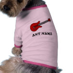 Red Rockin' Guitar Doggie Tee Shirt