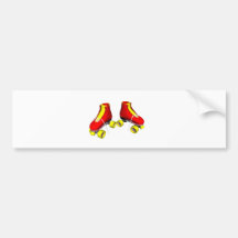 Red Roller Skates Bumper Sticker