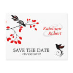 Red Romance Save the Date Postcard