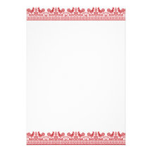 Red Roosters cross-stitch Russian Pattern Personalized Announcement