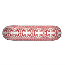 Red Roosters cross-stitch Russian Pattern Skate Board Decks