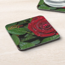 Red Rose #2 Drink Coasters