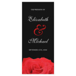 Red Rose and Black Wedding Program Full Color Rack Card