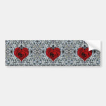 Red Rose and crystals Bumper Sticker