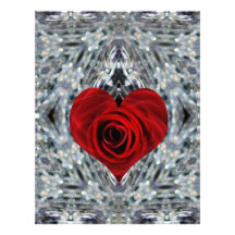 Red Rose and crystals Letterhead Template