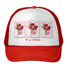 Red Rose Bouquet and Ribbon Mesh Hats